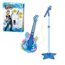 Guitarra com Microfone Brinquedo Infantil Musical Rock Show DM Toys DMT5894 Azul