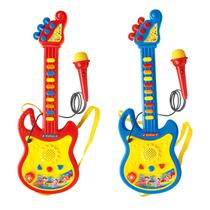 Guitarra com Microfone Infantil 45 cm - Cores Sortidas - DM Toys - Guitarra com Microfone Infantil 45 cm - Cores Sortidas - DM Toys -