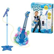 Guitarra com microfone musical infantil pedestal karaokê