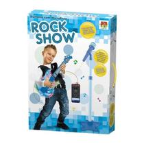 Guitarra com Microfone Rock Show com Luzes Azul/Rosa DM Toys