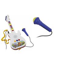 Guitarra Com Microfone Som E Luz Musical Infantil Educativo - Toy King