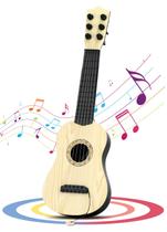 Guitarra de brinquedo QDH Kids de 6 cordas para crianças de 43 cm com estojo