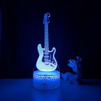 Guitarra elétrica 3D Night Light de 7 cores com controle remoto