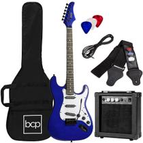 Guitarra Elétrica Best Choice Products - Tamanho Real - Acabamento Azul Metálico