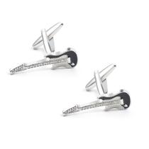 Guitarra elétrica Cufflinks com acabamento em esmalte azul e preto Guitarra elétrica Cufflinks com acabamento em esmalte azul e preto