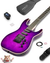 Guitarra elétrica Fesley X 39 Solid Body com kit de 6 cordas roxa