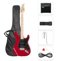 Guitarra Elétrica GLARRY 39" Canhota com Amplificador de 20W Vermelha