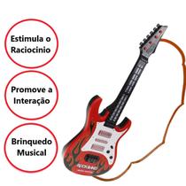 Guitarra Elétrica Infantil Brinquedo Com Luz Som E Musica
