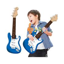 Guitarra Elétrica Infantil De 17 Polegadas Com 4 Cordas, Luzes LED, Instrumento Musical Portátil,