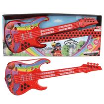 Guitarra Elétrica Infantil Miraculous Ladybug com Luz e Som - Multikids