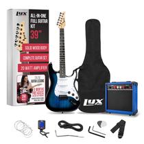 Guitarra elétrica LyxPro Full Size 39 polegadas com amplificador de 20W azul