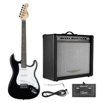 Guitarra Elétrica Stratocaster Com Cubo Amplificador 12 Polegadas 90w E Pedal Footswitch Duplo Guitarra Elétrica Stratocaster Com Cubo Amplificador 12 Polegadas 90w E Pedal Footswitch Duplo