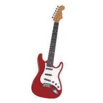 Guitarra Eletrônica Infantil Brinquedo Rock Star Art Brink Vermelha