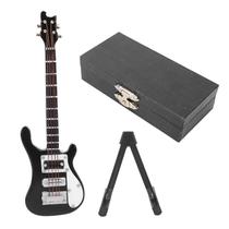 Guitarra em miniatura belupai Mini Electric com suporte e estojo preto