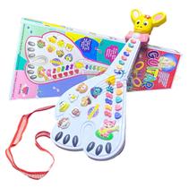 Guitarra Girafa Brinquedo Infantil Com Luz e Sons Animais Piano 26 Teclas
