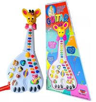 Guitarra Girafa Brinquedo Infantil Com Luz e Sons Animais Piano 26 Teclas