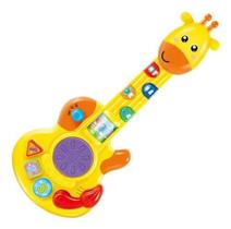 Guitarra Girafa Infantil Com Luz E Som Multikids Br2172 Cor Amarelo