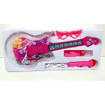 Guitarra Girls Rock Brinquedo Infantil Rosa Musical