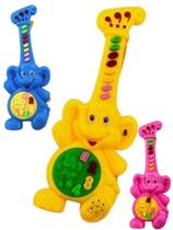 Guitarra Infantil Brinquedo Interativo Bebê Luz Som Animais