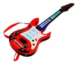 Guitarra Infantil Brinquedo Musical Com Som E Luz