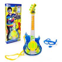 Guitarra infantil com microfone e óculos música mega compras