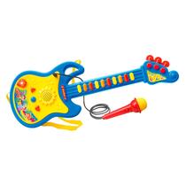 Guitarra Infantil Com Microfone Luz E Som - Dm Toys