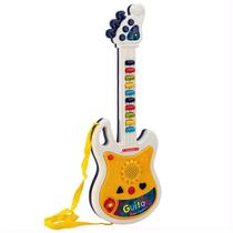 Guitarra Infantil Com Microfone Para Cantar C Som E Luz - Tesla Store