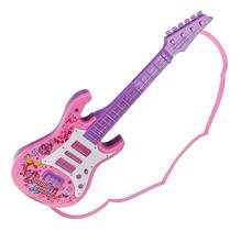 Guitarra Infantil Elétrica C/ Som E Luz Rosa - Art Brink