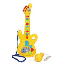 Guitarra Infantil Eletrica Com Microfone Karaoke Som E Luz Musical Bebe Criança - Yeet
