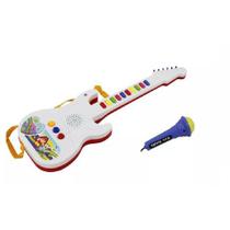 Guitarra Infantil Microfone Emite Sons Musicas Deixa Cantar