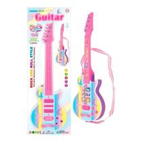 Guitarra Infantil Rock Rosa Vermelho Brinquedo Instrumento Guitarra Infantil Rock Rosa Vermelho Brinquedo Instrumento