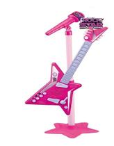 Guitarra Infantil Rock Star Microfone Rosa Corda - Zoop Toys