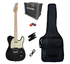 Guitarra Michael GM385N Metallic Black + Capa Luxo + Correia + P10 + Cubo + Palhetas