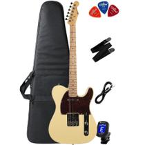 Guitarra Michael GM385N Telecaster Cream + Capa + Correia + P10 + Afinador + Palhetas