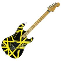 Guitarra miniatura AXE HEAVEN EVH Van Halen preta e amarela