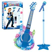 Guitarra Musical infantil Azul Microfone Singer Star Castela Guitarra Musical infantil Azul Microfone Singer Star Castela