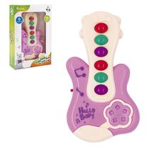 Guitarra musical infantil divertida de musica colors a pilha na caixa