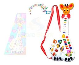 Guitarra Musical Infantil Girafa 26 Teclas Sons E 10 Músicas - Str Store