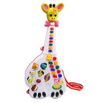 Guitarra musical infantil girafa com luz a pilha