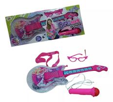 Guitarra Musical Infantil Girls Rock Com Óculos E Microfone