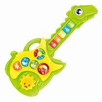 Guitarra Musical Jacaré Feliz Infantil Atividades Bebes Som Luz Músicas Cores Dm Toys