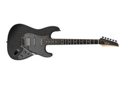 Guitarra seizi fun katana musashi hss all black sparkle satin c/ bag