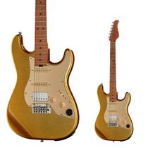 Guitarra Strato HSS Mooer GTRS S801 Gold com Footswitch e Bag Guitarra Strato HSS Mooer GTRS S801 Gold com Footswitch e Bag