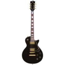 Guitarra Sx Eletrica Lp Serie Eh3 Cor Preta e Dourado Profissional Premium