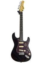 Guitarra Tagima Brasil T-805 Stratocaster Preta Escala Escura Tortoise Regulada