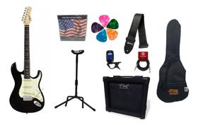 Guitarra Tagima T635BK E/MG Completo Kit Mãe