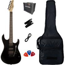 Guitarra Tagima TG-510 Black Escala Escura + Capa Luxo + Correia + P10 + Cubo + Palhetas