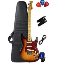 Guitarra Tagima TG-530 SB Sunburst + Capa + Correia + P10 + Afinador + Palhetas