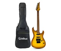 Guitarra waldman super strato wis160 fam flamed amber c/ bag