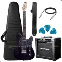 Guitarra Waldman Telecaster Gte100t Bk Black + Kit
